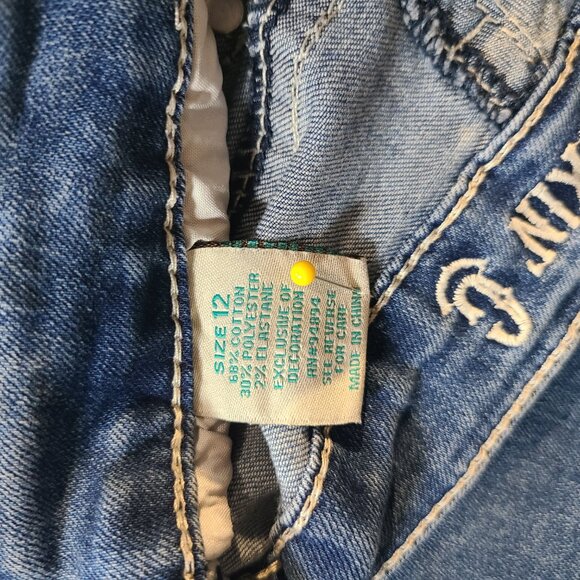 Rockin C Girls Jeans Size 12 | Medium Wash Floral Embroidery Back Pocket Denim - Picture 6 of 11